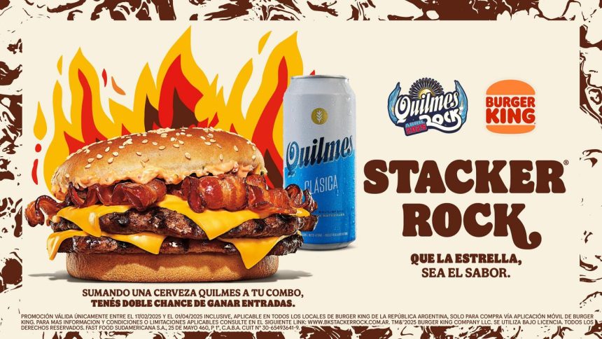 El nuevo combo Stacker Rock de Burger King, en sintonía con el próximo festival Quilmes Rock, en donde propone ser la hamburguesa favorita